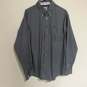 Cinch Men's Black and White Geometric Button Down Shirt